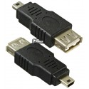 Перехідник гніздо USB A- штекер mini USB 5pin