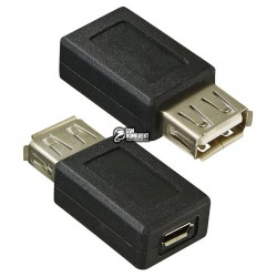 Переходник гнездо USB A - гнездо micro USB