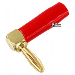 Штекер акустический Banan угловой, gold