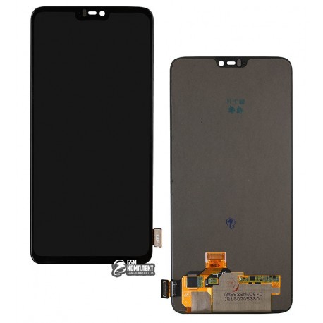 Дисплей для OnePlus 6, черный, с сенсорным экраном, Original (PRC)