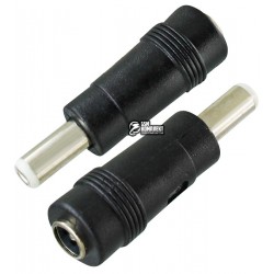 Переходник питания штекер 2,5/5,5мм - гнездо 2,1/5,5мм, пластик