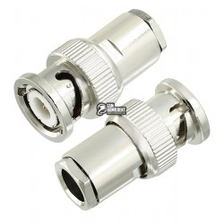 Штекер BNC под кабель (RG-6), gold pin, латунь