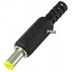 Штекер питания DC 5,0/3,5х1,0мм (желтый), L=9,5мм, корпус пластик