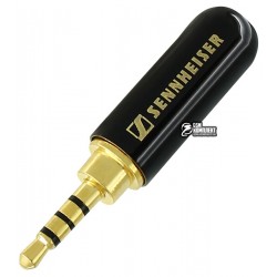 Штекер JACK 2,5мм 4pin, Sennheiser, металлический корпус, черный