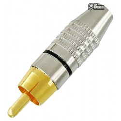 Штекер RCA silver-gold Ø6,5мм, корпус металл