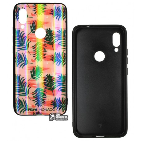 Чехол для Xiaomi Redmi 7, WAVE Monaco Case, силикон-стекло, palm Чехол для Xiaomi Redmi 7, WAVE Monaco Case, силикон-стекло, palm