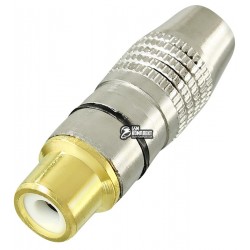 Гніздо RCA silver-gold Ø6,5мм, металевий корпус Гніздо RCA silver-gold Ø6,5мм, металевий корпус