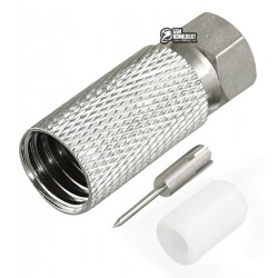 Штекер F (RG-11) накрутка, со вставкой, L=24мм, латунь Штекер F (RG-11) накрутка, со вставкой, L=24мм, латунь