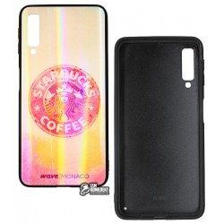 Чехол для Samsung A750 Galaxy A7 (2018), WAVE Monaco Case, силикон-стекло, starbucks