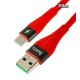 Кабель Type-C - USB, Hoco U53 Flash, 120см, до 5 Ампер, круглый, в тканевой оплетке