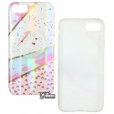 Чохол для iPhone 7/8, Design Mramor Glossy case with pop socket (попсокет НЕ приклеєний), силікон, рожевий колір