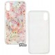 Чехол для iPhone X/Xs, Confetti mramor case with pop socket (попсокет не приклеен), силикон, розовый