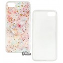 Чохол для iPhone 7/8, Confetti mramor case with pop socket (попсокет НЕ приклеєний), силікон, рожевий колір