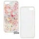 Чехол для iPhone 5/5s/SE, Confetti mramor case with pop socket (попсокет не приклеен), силикон, розовый