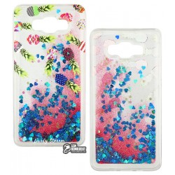 Чехол для Samsung J710 Galaxy J7 (2016), Lovely Stream, силиконовый с жидкостью, аквариум, (green pineapples)