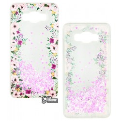 Чехол для Samsung J710 Galaxy J7 (2016), Lovely Stream, силиконовый с жидкостью, аквариум, (flower beauty)
