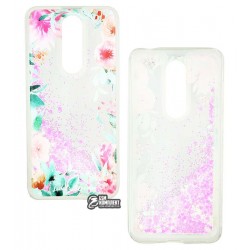 Чехол для Meizu M6T, Lovely Stream, силиконовый с жидкостью, аквариум, (flowering corners)