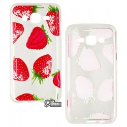 Чехол для Samsung J500 Galaxy J5, Juicy, силиконовый, клубничка