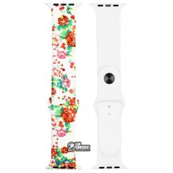 Ремешок Apple Watch Sport Band Print 42 mm/44 mm (white/flowers) Ремешок Apple Watch Sport Band Print 42 mm/44 mm (white/flowers)