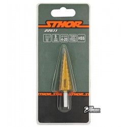 Сверло многоступенчатое STHOR HSS 4241, Ø= 4-20 мм