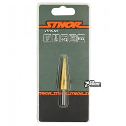 Сверло многоступенчатое STHOR HSS 4241, Ø= 4-12 мм