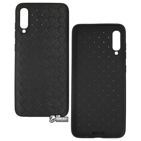 Чехол для Samsung Galaxy A70 (A705F), Weaving Case, силикон, черный