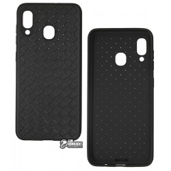 Чехол для Samsung A205F Galaxy A20 (2019), A305F Galaxy A30 (2019), Weaving Case, силикон, черный