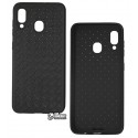Чохол для Samsung A205F Galaxy A20 (2019), A305F Galaxy A30 (2019), Weaving Case, силікон, чорний