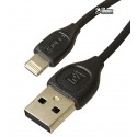 Кабель Micro-USB+Lightning - USB, 2 в 1, Remax Lesu series RC-050t, 2 метра, двухсторонний, черный
