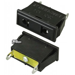 Гнездо сетевое AC 2pin, монтажное, корпус пластик