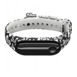 Ремешок для Xiaomi Mi Band 3 / Mi Band 4, с узором, черепа
