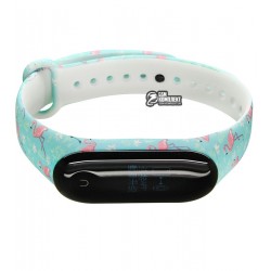 Ремінець для Xiaomi Mi Band 3 / Mi Band 4, з візерунком, фламінго Ремінець для Xiaomi Mi Band 3 / Mi Band 4, з візерунком, фламінго