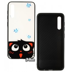 Чехол для Samsung A205F Galaxy A20, A505 Galaxy A50, TOTO, Cartoon Print Glass, Cat-Fish