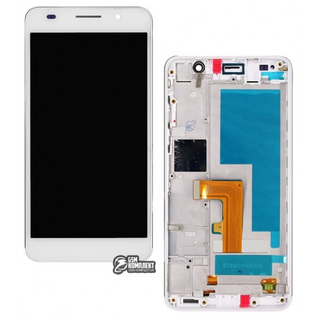 Дисплей для Huawei Honor 6 H60-L02, белый, с сенсорным экраном (дсплейный модуль), с передней панелью, Original (PRC)