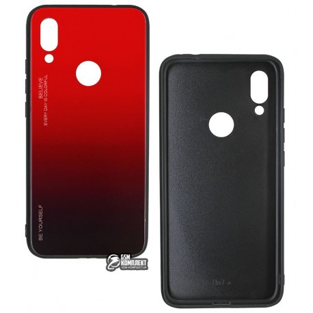 Чехол для Xiaomi Redmi 7, TOTO Glass Case Gradient, стекло-силикон, Red Чехол для Xiaomi Redmi 7, TOTO Glass Case Gradient, стекло-силикон, Red