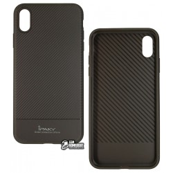 Чехол для iPhone Xs Max, Ipaky Carbon Fiber Series, силикон, gray