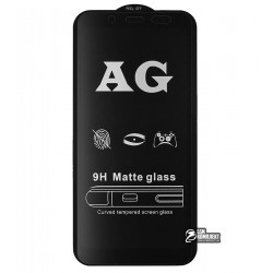 Закаленное защитное стекло для Samsung J600 Galaxy J6 (2018), 0,26 мм 9H, 2.5D, Full Glue, матовое, черное