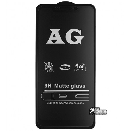 Закаленное защитное стекло для Xiaomi Redmi Note 6 Pro, 0,26 мм 9H, 2.5D, Full Glue, матовое, черное