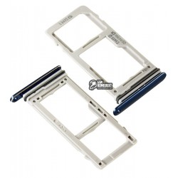 Держатель SIM-карты для Samsung G965F Galaxy S9 Plus, синий, c держателем MMC, dual SIM