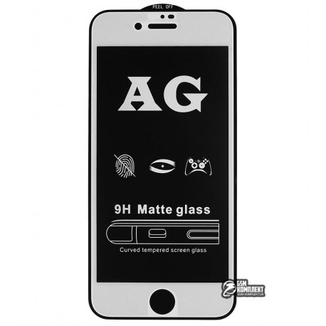 Закаленное защитное стекло для Apple iPhone 7 / iPhone 8, 0,26 мм 9H, 2.5D, Full Glue, матовое