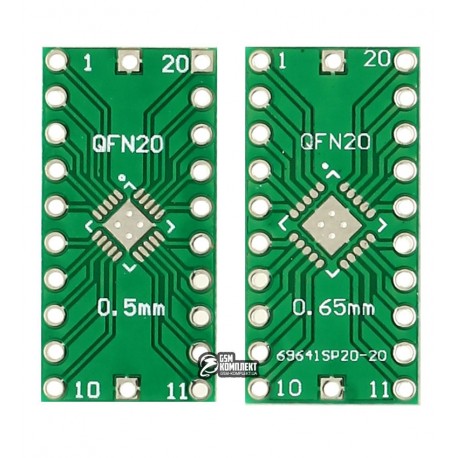 Переходник адаптер QFN20 0.5/0.65mm на DIP20