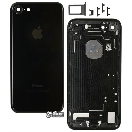 Корпус для Apple iPhone 7, чорний, Jet Black