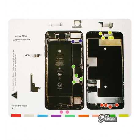 Магнитный мат Mechanic iP8 Plus для раскладки винтов и запчастей ( для iPhone 8 Plus )