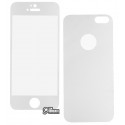 Загартоване захисне скло для Apple iPhone 5, iPhone 5S, 0,26 мм 9H, 2,5D, Full Glue, матове, срібло