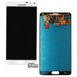 Дисплей для Samsung N910H Galaxy Note 4, білий, з сенсорним екраном (дисплейний модуль)