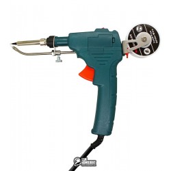 Паяльник пистолет 900M, 60W с подачей припоя и кнопкой выключения + оловоотсос и 2 пинцета