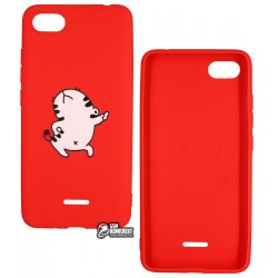 Чехол для Xiaomi Redmi 6A, TOTO Cartoon Soft Silicone, силикон, Cat Red
