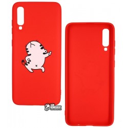 Чехол для Samsung A705 Galaxy A70, TOTO Cartoon Soft Silicone, силикон, Cat Red Чехол для Samsung A705 Galaxy A70, TOTO Cartoon Soft Silicone, силикон, Cat Red
