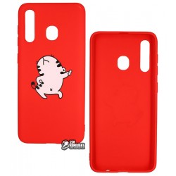 Чехол для Samsung A205/A305 Galaxy A20/A30, TOTO Cartoon Soft Silicone, силикон, Cat Red