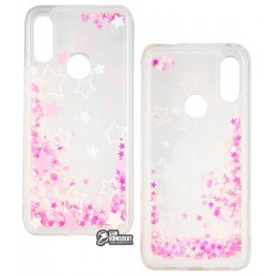 Чехол для Xiaomi Redmi 7, Lovely Stream, силиконовый с жидкостью, (white_pink_stars) Чехол для Xiaomi Redmi 7, Lovely Stream, силиконовый с жидкостью, (white_pink_stars)
